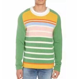 FRAME Mens striped Classic Fit Camp Crewneck Sweater XL
